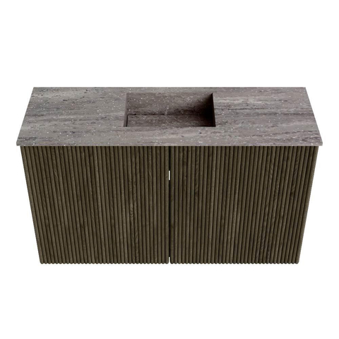 Mondiaz JOYA-DLUX 70cm meuble de salle de bains - couleur Shadow - Vasque FAYE position Milieu Sans trou de robinet couleur Oza SW1425024