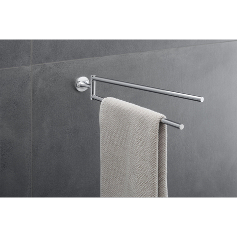 Duravit Starck T Handdoekhouder - 2 stangen - 46.5cm - draaibaar - hoogglans chroom SW297095