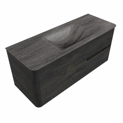 Mondiaz CIRO-DLUX Badkamermeubelset - 120x45x50cm - Solid surface wastafel Oza - 1 wasbak Midden - zonder kraangaten - 2 lades - Shadow SW1532629
