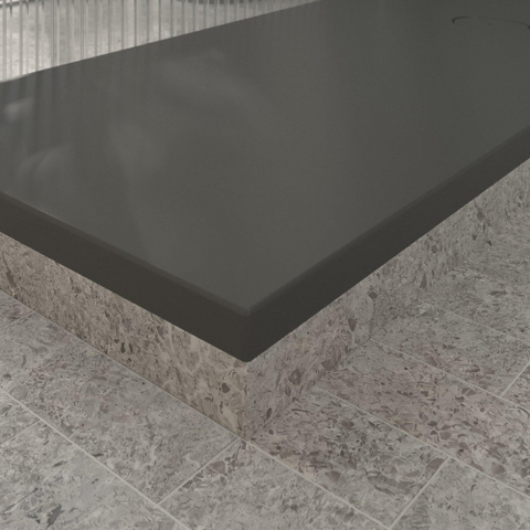 Villeroy & Boch Ecora douchebak - 180x80x4.5cm - afvoer korte zijde - anthracite (antraciet) SW1558873