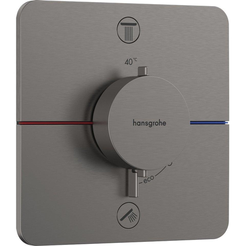 Hansgrohe Raindance Select Doucheset - hoofddouche - handdouche - thermostaat - inbouwdeel - douchehouder - muuraansluitbocht - doucheslang - geborsteld zwart chroom SW1208491