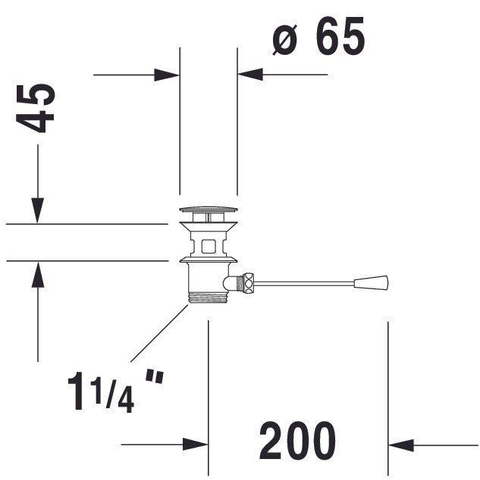 Duravit Divers kniehevelventiel horizontaal - hoogglans chroom 0290509