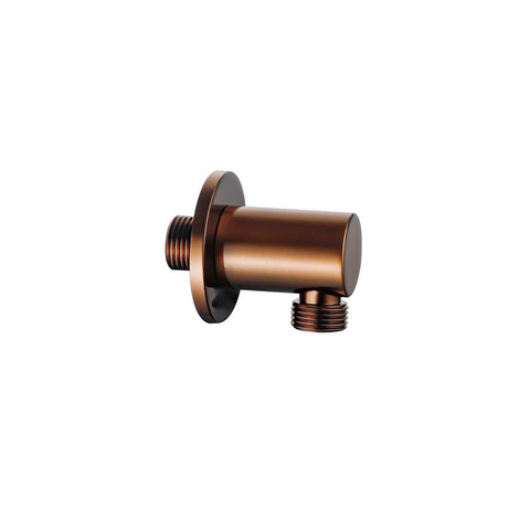 Fortifura Calvi Ensemble de douche à l'italienne - rond - thermostatique - bras plafond - glijstang - douche principale de 25 cm - douchette ronde - flexible lisse - Cuivre brossé PVD SW1244986