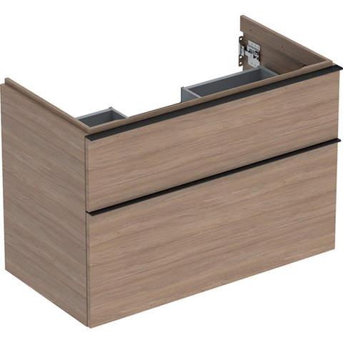 Geberit ICon wastafelonderkast - 88.8x61.5x47.6cm - 2 lades - met softclose - spaanplaat - eiken (hout) SW637652