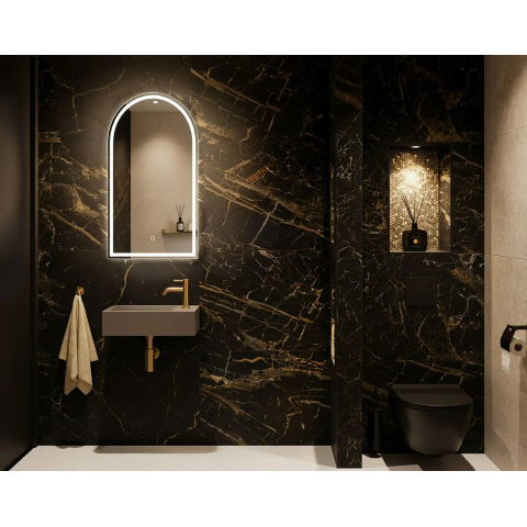 Arcqua Cove spiegel - 40x80cm - met led verlichting - met verwarming SW1601596