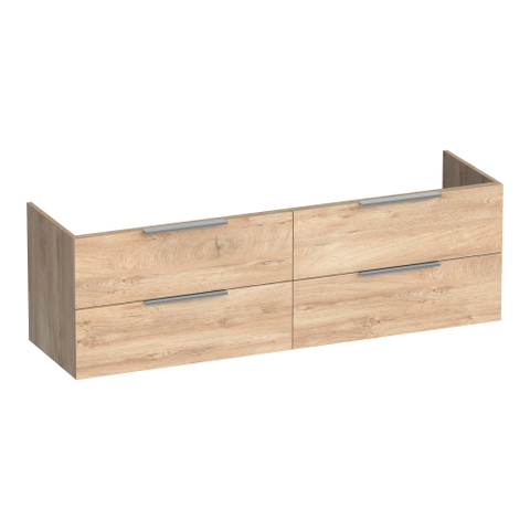 BRAUER Elevate meuble sous-lavabo 160 sans poignées rapportées 4 tiroirs à fermeture douce et 2 découpes pour siphon - Forest Wheat SW1200152