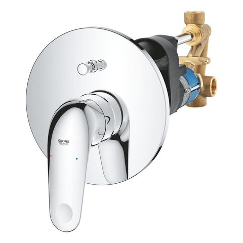 Grohe EuroPro Mitigeur baignoire - encastrable - avec levier - inverseur - rond - Chrome SW1077321