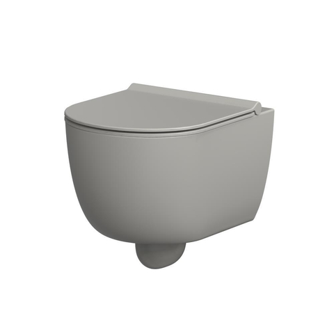 Xenz Gio abattant WC - forme D - softclose - déclipsable - cement mat (gris) SW379502