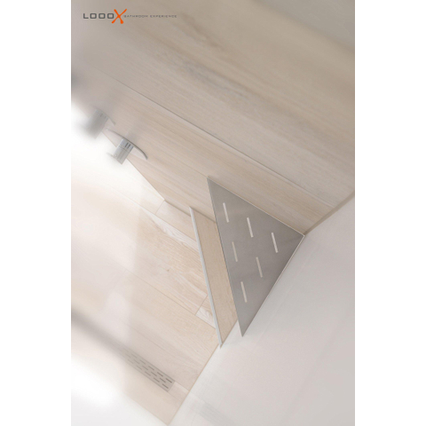 Looox corner shelf hoekplanchet - 30x22cm - RVS geborsteld SW47068