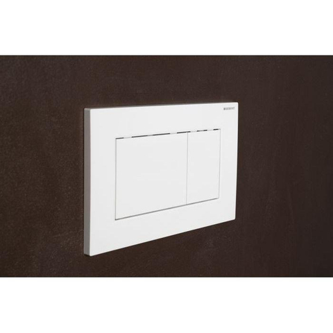 Plaque de commande Geberit Sigma01 - chasse d'eau à 2 boutons - carré - blanc alpin SW1237073