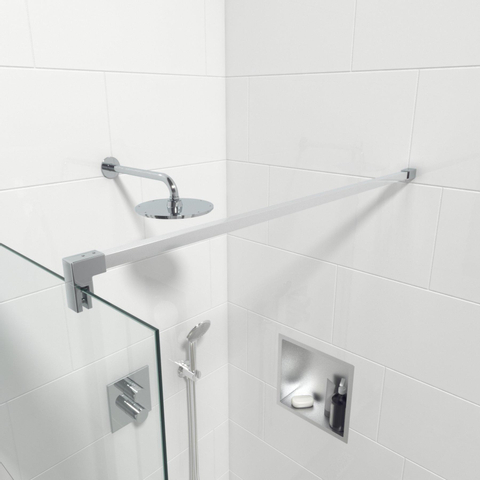 Van Marcke Inloopdouche - 90x200cm - veiligheidsglas - band mat glas - anti kalk - chroom SW238193