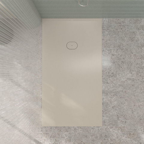 Villeroy & Boch Ecora douchebak - 180x100x4.5cm - afvoer korte zijde - almond (beige) SW1558928