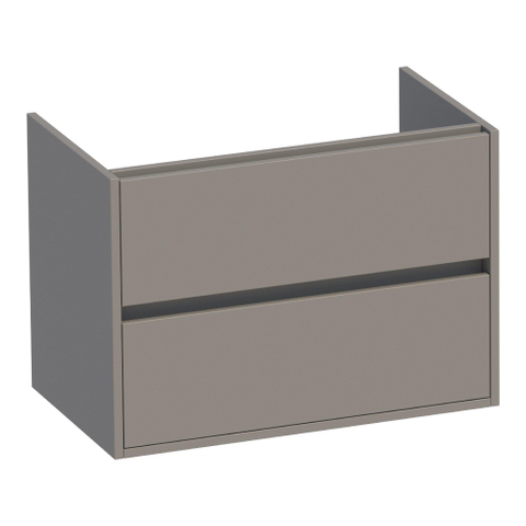 BRAUER Adore meuble sous-lavabo - 80x46x55cm - 2 tiroirs softclose - sans poignées - 1 découpe pour siphon - taupe mat SW1198402