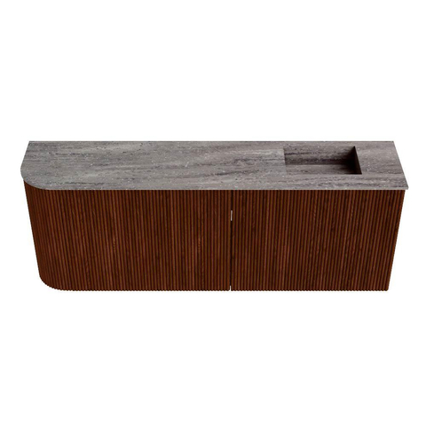 Mondiaz JOYA-DLUX 111.6cm toiletmeubel - ronding links kleur Ruby - Wastafel FAYE positie Rechts Zonder kraangat kleur Oza. SW1425553