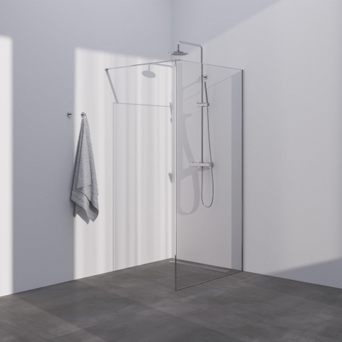 Brauer Season Douche à l'italienne - 100x200cm - verre clair avec cadre - Chrome SW1039049