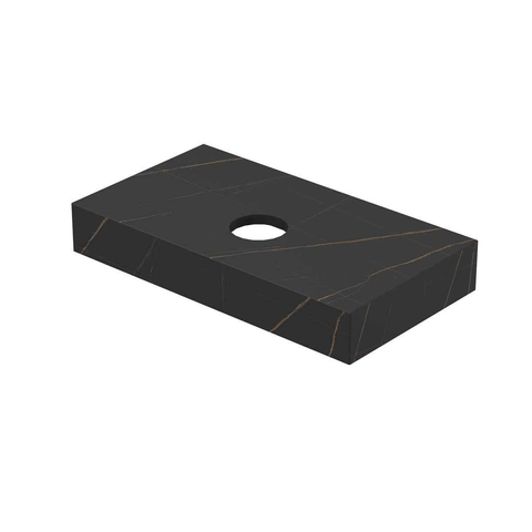 INK Blocq Plateau de lavabo - 40x22x6cm - suspendu - encoche - céramique Lauren black mat SW798426