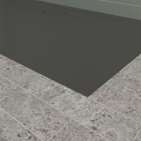 Villeroy & Boch Ecora douchebak - 170x90x3.5cm - afvoer lange zijde - anthracite (antraciet) SW1558935