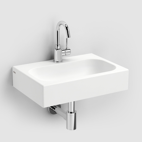Clou Match Me lave-mains 45x32cm trou de robinet pré-percé Aluite Blanc mat SW398174
