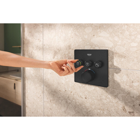 GROHE Grohtherm SmartControl afbouwdeel - vierkant - thermostatisch - 3 functies - mat zwart SW1477730