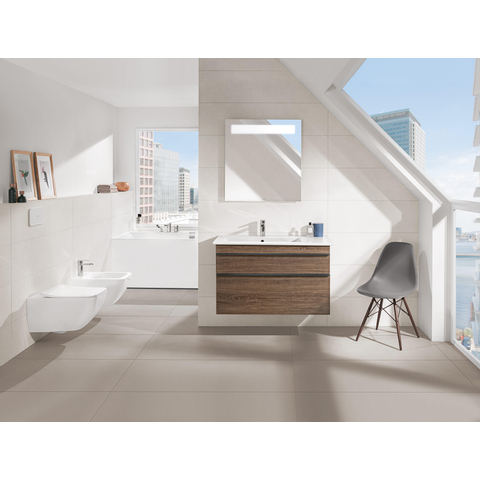 Villeroy & Boch Venticello Lavabo pour meuble avec lavabo gauche 100x50cm avec 1 trou pour robinetterie (et 2 trous perçables) avec trop plein blanc 1025126