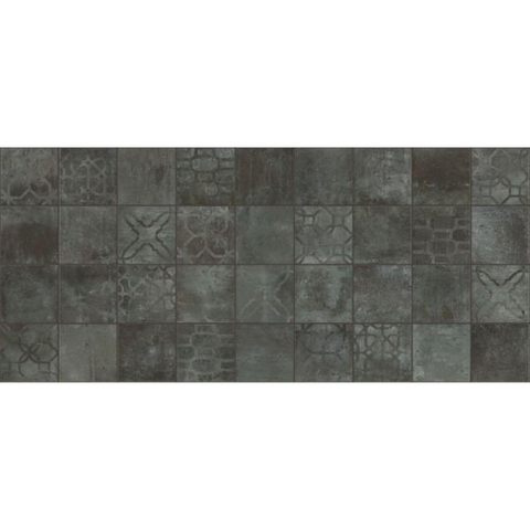 Ceralto Neroli Stone carrelage sol et mur - 14x14cm - 9mm - carré - décor - R9 - black mat (noir) SW795695