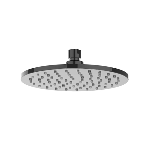 IVY Bond Ensemble de douche de pluie - encastré - symmetry - inverseur d’arrêt 2 voies - bras mural 40cm - douche de tête medium 20cm - support avec sortie - flexible de douche 150cm - douchette satin spray - Chrome noir PVD SW1034448