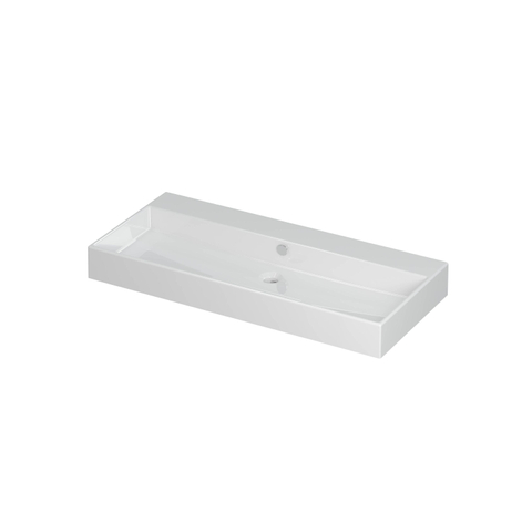 Ink unlimited lavabo 100x11x45cm 0 trous pour robinet 1 évier porcelaine blanc brillant SB0202061