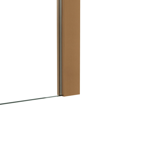 Fortifura Galeria Douchedeur - 100x200cm - 8mm - veiligheidsglas - ribbel - scharnieren - deurgreep - helder - geborsteld koper geborsteld/helder glas SW1212516