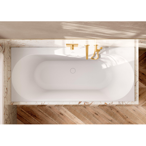 Villeroy & Boch Loop & Friends Loop duobad - 170x75cm rechthoek/binnenbad ovaal acryl - Stone White (mat wit) SW693629