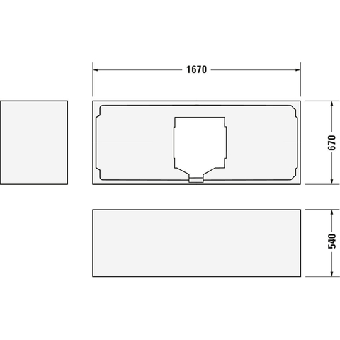 Duravit Happy D.2 Kunststof inbouwbad acryl rechthoekig - met rugsteun rechts - 170x70x46cm - zonder poten - glans wit SW54603