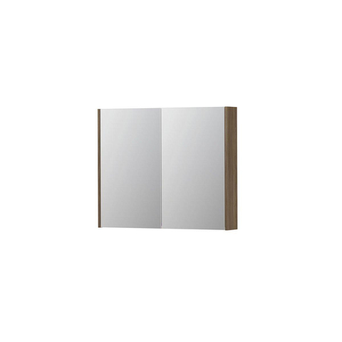INK SPK2 spiegelkast – 90x74x14 cm – 2 deuren, dubbelzijdige spiegeldeuren – Zuiver eiken SW440347