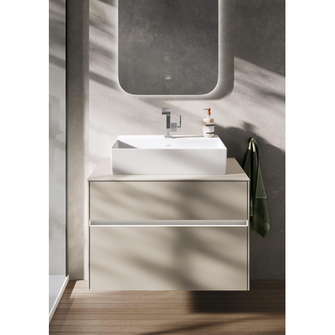 Villeroy & Boch memento 2.0 wastafel onderzijde - geslepen - 60x42cm - zonder overloop - 1 kraangat CeramicPlus - Stone White (mat wit) SW358410