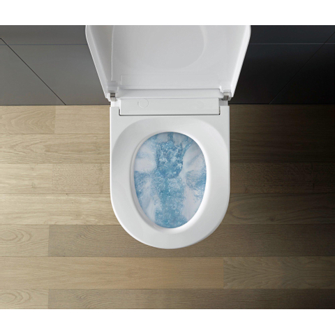 Duravit Sensowash starck f lite WC suspendu japonais low flush 37.8x57.5cm avec siège wc et couvercle blanc SW420600
