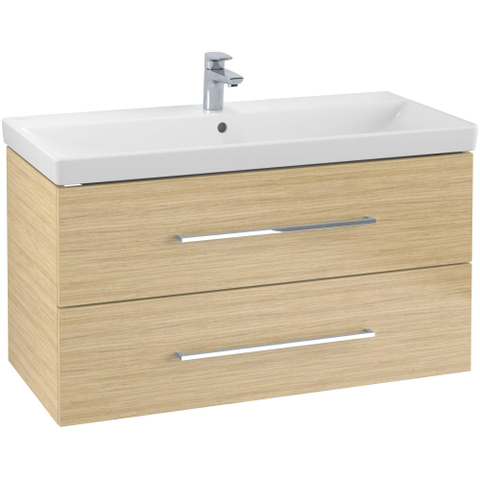 Villeroy & Boch Avento wastafelonderkast - 97.6x51.4cm - 2 lades - Nordic Oak (hout) SW479510