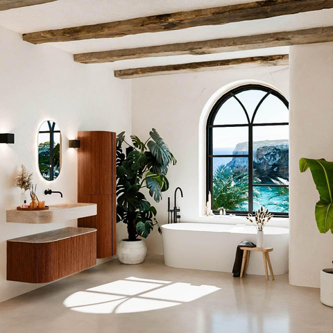 MONDIAZ THOR-DLUX 110cm meuble de salle de bains arrondi gauche + droite couleur Ruby avec 1 tiroir et 2 portes. Vasque suspendue CLOUD Droite sans trou de robinet couleur Saba. SW1463047