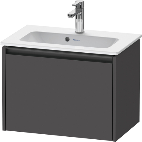 Duravit Ketho.2 Wastafelonderbouwkast - met 1 lade - 61x39x44cm - met greep antraciet - grafiet mat SW772999