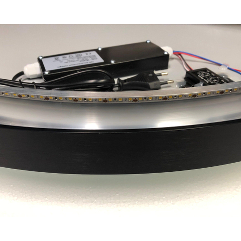 Best-Design Nero Venise miroir rond noir avec éclairage LED Ø 100 cm SW353585