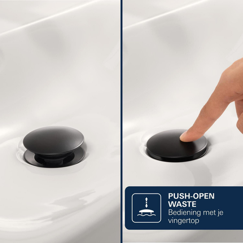 Grohe Dice Wastafelmengkraan - m-size - opbouw - koude start - klikwaste - matte black (mat zwart) SW1440585