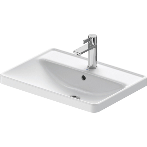 Duravit D-Neo lavabo encastré 60x44x17cm 1 trou de robinet rectangulaire Céramique Blanc SW640396
