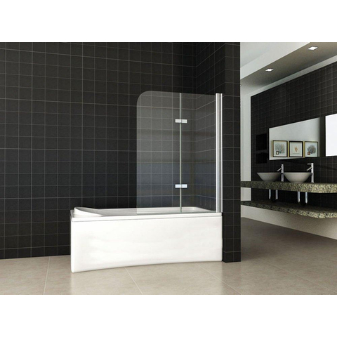 Wiesbaden Cinco Badwand draaibaar - 100x140cm - 6mm - nano helder glas - chroom SW95467