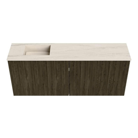 Mondiaz JOYA-DLUX 100cm toiletmeubel - kleur Shadow - Wastafel FAYE positie Links 1 kraangat kleur Meli. SW1424904