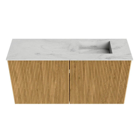 Mondiaz JOYA-DLUX 80cm meuble de toilette - couleur Chêne - Vasque FAYE position Droite 1 trou de robinet couleur Opalo. SW1422118
