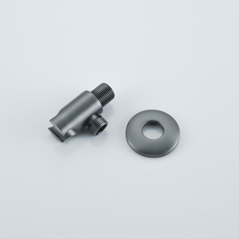 Fortifura Calvi Wandaansluitbocht - handdouchehouder - rozet rond - PVD - geborsteld gunmetal (antraciet) SW766536