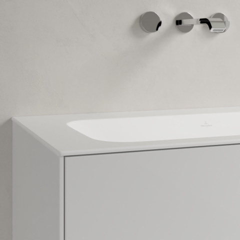 Villeroy & Boch finion meubelwastafel - 100x50 - zonder kraangat - zonder overloop stonewhite CeramicPlus - Stone White (mat wit) SW209389