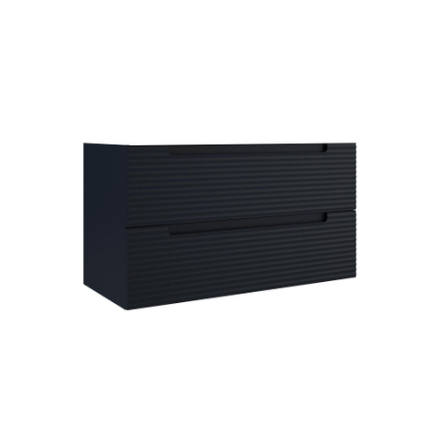Saniclass Prime Balance Meuble sous lavabo - 100x55x44.9cm - 2 tiroirs - Poignée intégrée - MDF - bleu marine mat SW892626