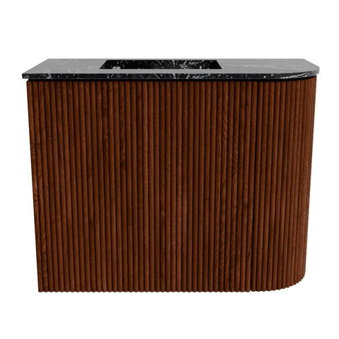 Mondiaz JOYA-DLUX 51.6cm toiletmeubel - ronding rechts kleur Ruby - Wastafel FAYE positie Links 1 kraangat kleur Lava. SW1423644