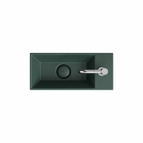 Crosswater Counter Basins Beck Cloakroom wastafel - inclusief vrije doorstroomafvoer 1TH - 450x200mm - mat groen SW927931