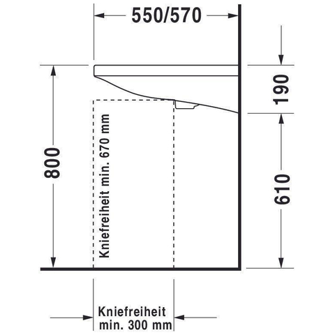 Duravit Durastyle Wastafel - 65x57cm - met 1 kraangat - zonder overloop - wit SW54103