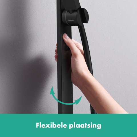 Hansgrohe Unica Glijstang E Puro - 90cm easy slide en isiflex - doucheslang - 160cm - mat zwart SW918265