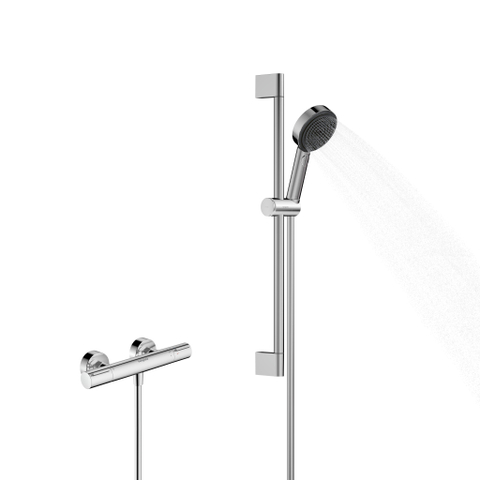 Hansgrohe Pulsify select s Glijstangset - handdouche - douche - thermostaat - glijstang - schuifstuk - doucheslang - chroomstang - 65 cm - chroom SW1186274